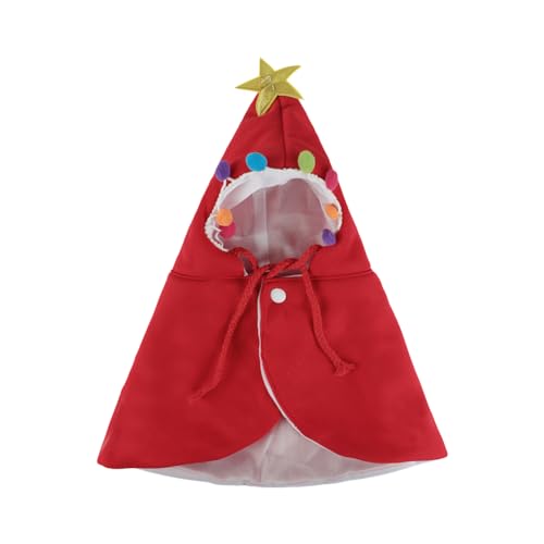 Haustier Weihnachtskostüm Weihnachtshund Cosplay Outfit Weihnachten Haustier Anzug (Rot, S) von Qchomee