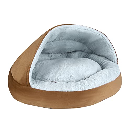 Haustierbett Hunde Schlafplatz Hundekorb Runde Flauschige Hundematte Hundeschlafplatz Rutschfeste Tierbett Hundebett Weiche Katzenbett Warme Haustier Schlafsofa für kleine Hundehütten 29 x 47 cm von Qchomee