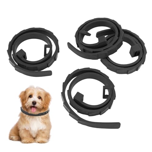 Qcwwy 4 Stück Silikon-Hundehalsband, Haustierhalsband, Verstellbare Teleskop-Schnellverschluss-Schnalle, Outdoor-Welpenhalsbänder, Leichtes, Weiches Silikon-Hundehalsband für Kleine von Qcwwy