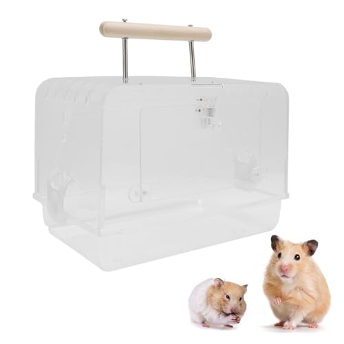 Hamsterträger Käfig, Klarer Acryl Tragbarer Kleiner Tiere Fahrt Carry Case Kleine Haustier Ausgehändig von Qcwwy