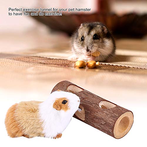 Haustier-Kauspielzeug und Übungsröhre für Hamster, Kaninchen, Frettchen, Meerschweinchen, Umweltfreundlicher Tiertunnel aus Holz, Natürliche Holzfarbe, Ideales Gesundes von Qcwwy