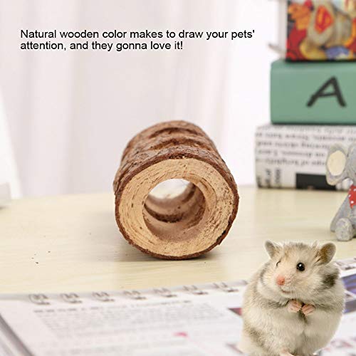 Holz-Tiertunnel-Kauspielzeug für Hamster, Kaninchen, Frettchen, Meerschweinchen, Robustes und Umweltfreundliches Übungsrohr für Haustiere, Natürliche Holzfarbe, Perfektes von Qcwwy