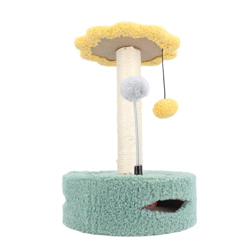 Qcwwy Katzen-Sprungplattform, Kompakter Katzenturm, Mehrzweck-Kratzbaum für Kätzchen, Katzen Im Innenbereich, Hochwertiges Sisal-Material (Yellow) von Qcwwy