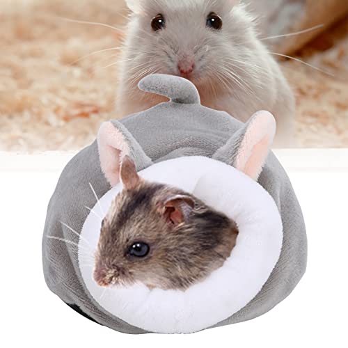 Kleintier-Eichhörnchenhaus-Käfigspielzeug, Niedliches Warmes Baumwollschlafen, Ideal für Hamster und Kleine Haustiere (graues Baby) von Qcwwy