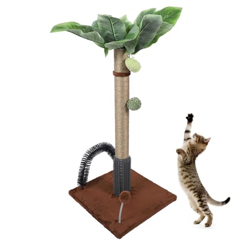 Qcwwy Kratzbaum für Katzen, 74,9 cm Hoch, Kratzbäume aus Sisal mit Selbstpflegendem Ball, Kratzbäume für Kätzchen, Kratzbaum für Katzen Im Innenbereich (Brown) von Qcwwy