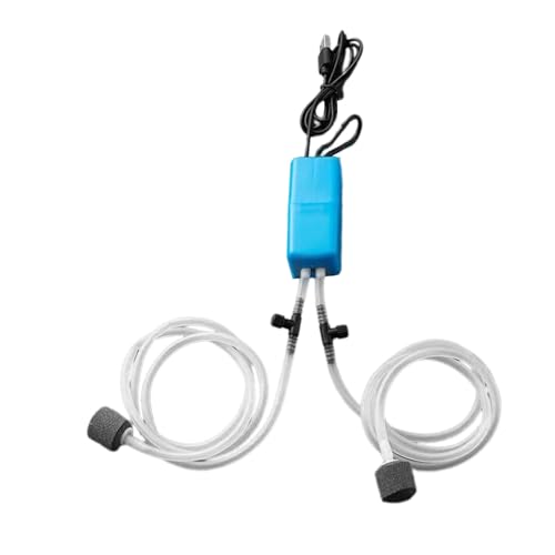 Mini-Aquarium-Luftpumpe, Tragbar, Leise, Doppelter Auslass, Mini-Sauerstoff-Luftpumpe Zum Angeln, USB-Sauerstoffpumpe für Aquarien, Verstellbares Luftventil, Leise Bubbler-Pumpe, von Qcwwy