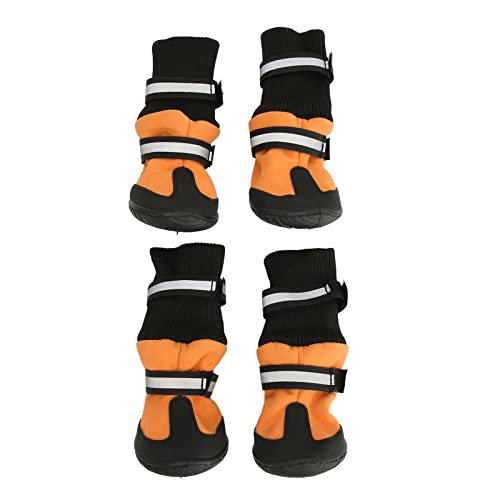 Qcwwy 4 Stück Hundestiefel, Pfotenschutzschuhe Verhindern Rutschschutz Welpenschuhe rutschfeste Sohle Wasserdichter Hundeschuh Hundeschuhe für Große Hunde (XL) von Qcwwy