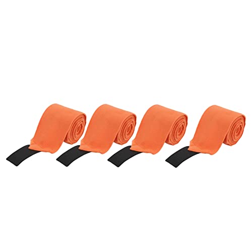 Qcwwy 4 Stück Pferdebeinwickel Selbstklebende Fleece-Bandagen für das Training mit Flanellmaterial, Kompression | Multifunktionaler Einsatz Zum Reiten, Longieren, Schifffahrt (ORANGE) von Qcwwy