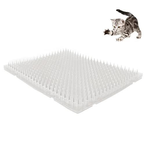 Qcwwy 8 Stück Haustiermatte, Katzenabwehrmatte Spleißbare Spike-Abwehrmatte Wiederverwendbare Scat-Katzenmatte Hundeunterlage Möbelschutz Haustierabwehrfliesen PVC-Matte für Haustiere, von Qcwwy