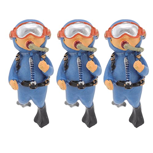 Qcwwy Aquarium-Dekorationen, 3er-Pack Creative Undersea Diver Aquarium Ornament Air Bubbler Belüften mit Schwimmerkugeln und Schnur für Aquarien Aquarium von Qcwwy