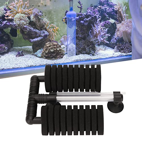 Qcwwy Aquarium Doppel-Bio-Schwammfilter, Abnehmbarer Aquarium-Wasserfilter Hocheffizienter Uarium Doppel-Bio-Schwammfilter mit 2 SaugnäPfen FüR Aquarien von Qcwwy