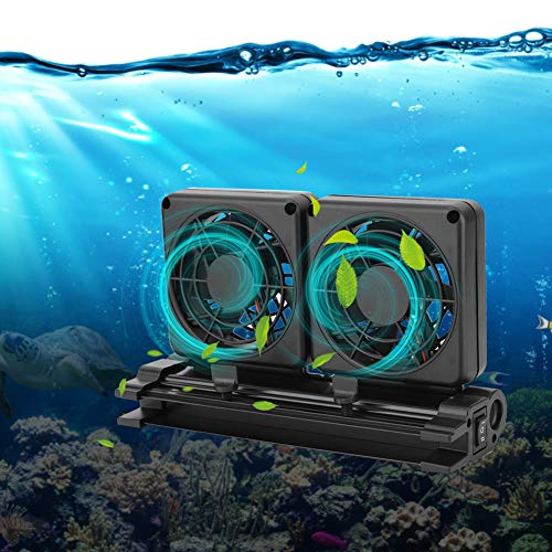 Qcwwy Aquarium-Kühler, Aquarium-Lüfter-Kühlset, Mini-Elektro-Lüfter, 2-Gang-Schalter, Aquarium-Kühlventilator, Doppel-Lüfterkopf, Fisch-Ventilator, Windrichtung Einstellbar, (EU-Stecker) von Qcwwy