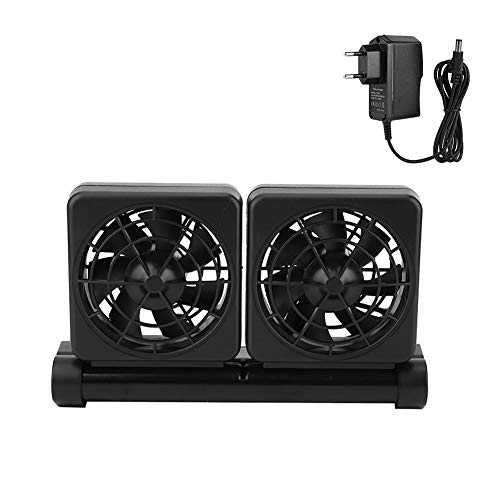 Qcwwy Aquarium-Kühlventilator, Hängender Aquarium-Kühlventilator mit 2 Ventilatorköpfen, Leiser Aquarium-Ventilator, Kühlventilator-Kit, 100 Grad Drehbarer Fisch-Kühlventilator für von Qcwwy