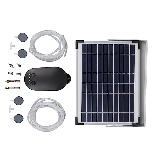 Qcwwy Aquarium-Solar-Sauerstoffpumpe, ABS-Aluminiumlegierung, Solar-Luftpumpe, Bubbler, Solar-Erhöhung der Sauerstoffpumpe, Gesunde Ernährung für Aquarium, Wasser-Oxygenator, von Qcwwy