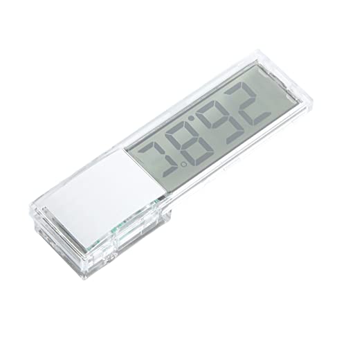 Qcwwy Aquarium-Thermometer, Elektronisches Digitales LCD-Aquarium-Thermometer mit 3D-Perspektive, Kompakt für Aquarien (Silber) von Qcwwy