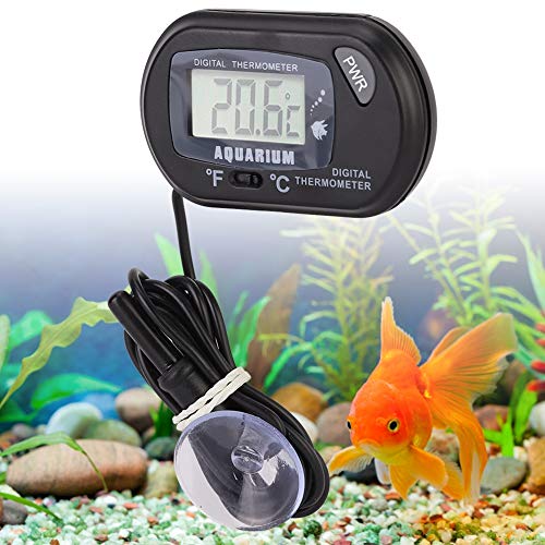 Qcwwy Aquarium-Thermometer, Tauchfähiger Saugnapf und Tiefes Wasserdichtes Digitales Thermometer, Hochpräzises Fischkugel-Thermometer, Wassertemperatur-Sensor-Werkzeuge von Qcwwy