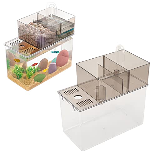 Qcwwy Betta Aquarium, Aquariumschale, Transparent, Leicht zu Reinigen, Leicht, Kleines Aquarium, Starter-Kit, Kleines Goldfischglas für Betta-Fische, Schildkröten, Reptilien von Qcwwy