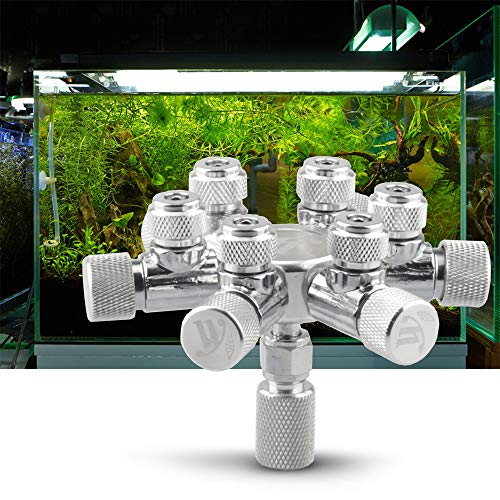 Qcwwy CO2-Generator, Metall-CO2-Splitter-Regler, Nadel-Rückschlagventil, Einfache Verbindung, Multifunktionsnadel, CO2-Nadelventile, Regulierung des CO2-Flusses für Aquarienpflanzen, von Qcwwy