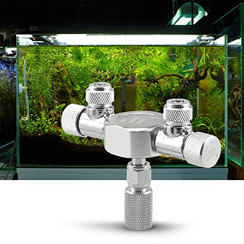 Qcwwy CO2-Generator, Metall-CO2-Splitter-Regler, Nadel-Rückschlagventil, Einfache Verbindung, Multifunktionsnadel, CO2-Nadelventile, Regulierung des CO2-Flusses für Aquarienpflanzen, von Qcwwy