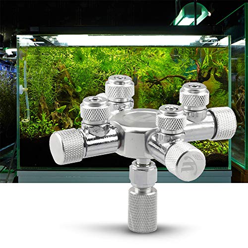 Qcwwy CO2-Generator, Metall-CO2-Splitter-Regler, Nadel-Rückschlagventil, Einfache Verbindung, Multifunktionsnadel, CO2-Nadelventile, Regulierung des CO2-Flusses für Aquarienpflanzen, von Qcwwy