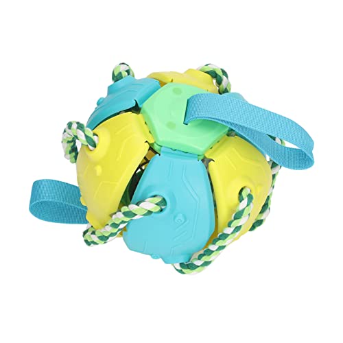 Qcwwy Fliegender Untertassenball, interaktiver Ball, aus Kunststoff, tragbar, flach, multifunktional, für Haustiere, Gelb / Blau von Qcwwy
