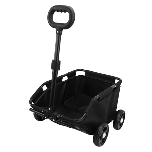 Haustiertransporter mit Rädern, Faltbarer Rollender Katzentransporter, Haustier-Handwagen, Haustier-Reisewagen, Haustiertransporter, Welpen-Kinderwagen für Outdoor-Reisen, (Black) von Qcwwy