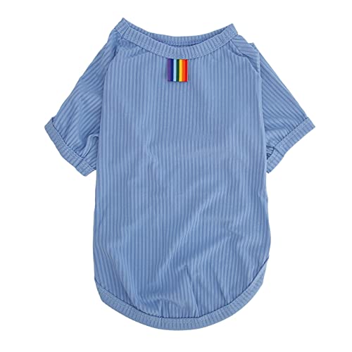 Qcwwy Hunde-T-Shirt, Frühlings-Sommer-Mode, Niedlicher Streifendruck, Dünne Hundehemd-Weste, Atmungsaktiv, Weich, Dehnbar, Haustier-Streifen-Weste, Welpenbekleidung für Welpen, (L) von Qcwwy