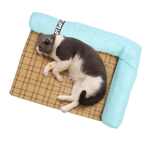 Qcwwy Hundekühlbett, Tragbares, Leichtes Canvas-Material, Bequeme und Gesundheitsfördernde Schlafmatte für Haustiere für die Sommersaison (Blue) von Qcwwy