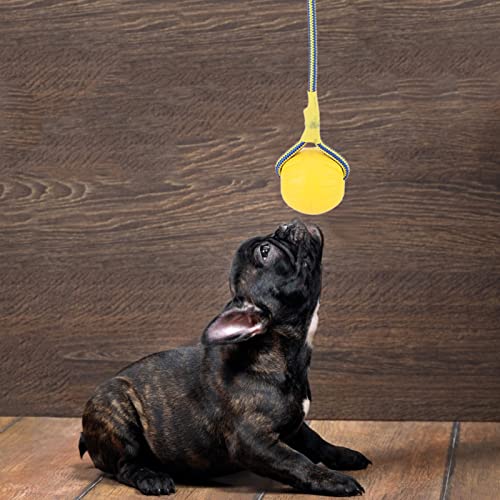 Qcwwy Hundespielzeug, Hundetraining, Bissfest, Interaktives Kauspielzeug, Ball mit Trageseil, 6 cm, Tragbar, Eva, Haustier-Hundezubehör, Hundespielzeug, (YELLOW) von Qcwwy