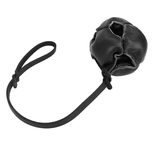 Qcwwy Hundetrainingsball, Setzt Energie Frei und Reduziert Ängste. Hundeball aus Leder. Leichter und Einfach zu Tragender Hundetrainingsball Am Seil für Training und Unterhaltung (Black) von Qcwwy