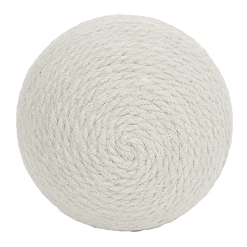 Qcwwy Katzen-Sisal-Ball, Extra Linderung von Langeweile, Zähne, Katzen-Ball-Spielzeug, Bälle, Krallen, Schleifen, Interaktiver Sisal-Katzen-Kratzball für Katzen, Kätzchen (Weiß) von Qcwwy