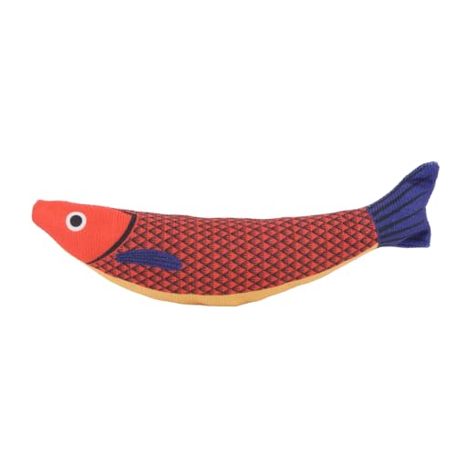 Qcwwy Katzenspielzeug Saury Fisch, Katzenkissen Katzenminzen -Soundspielzeug Kätzchen Catnip Toy Indoor Kitty Übung Interaktives Unterhaltsames Spielzeug Interessante Innenkatze (ORANGE) von Qcwwy