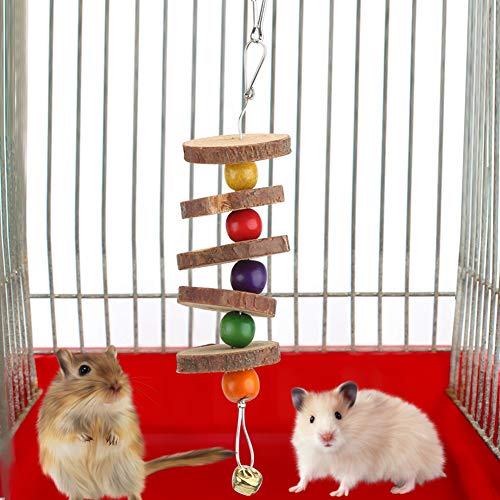 Qcwwy Kleines Haustierspielzeug, Langlebig, Im Käfig oder Im Freien, Geeignet für Kaninchen, Chinchillas, Hamster, Meerschweinchen, Hölzernes Haustierspielzeug für die Zähne von Qcwwy