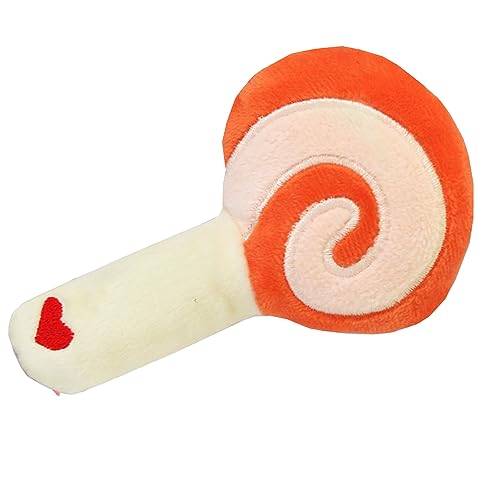 Qcwwy Lollipop Haustier-Plüschspielzeug, Schützt die Zahngesundheit, Hunde-Plüschspielzeug, Lollipop-Form-Design, Interaktives Hundespielzeug, Lindert Langeweile, Bissfestes (orange) von Qcwwy