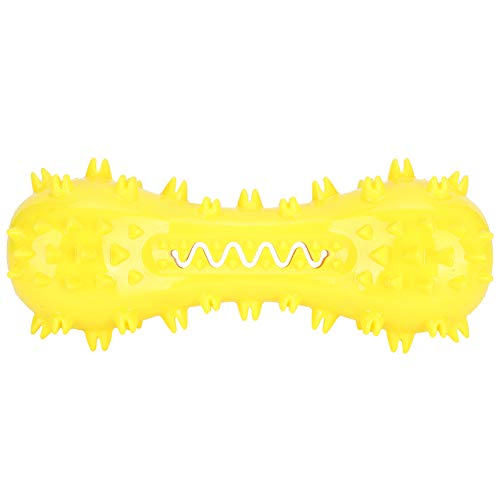 Qcwwy Pet Molar Rod Dog Lama Sound Kauspielzeug für die Zahnreinigung, Langlebige Knochenform, Helle Farbe, Konkave und Konvexe Linien Hundekauspielzeug (Yellow) von Qcwwy