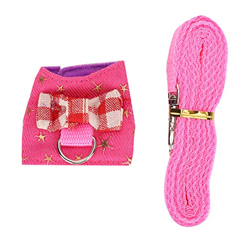 Qcwwy Pets Vest Harness Leash Set, Harness Adjustable Pet Vest Pet Leash Pet Walking Anti-Escape-Jacken für Katzen, Kaninchen, Meerschweinchen von Qcwwy