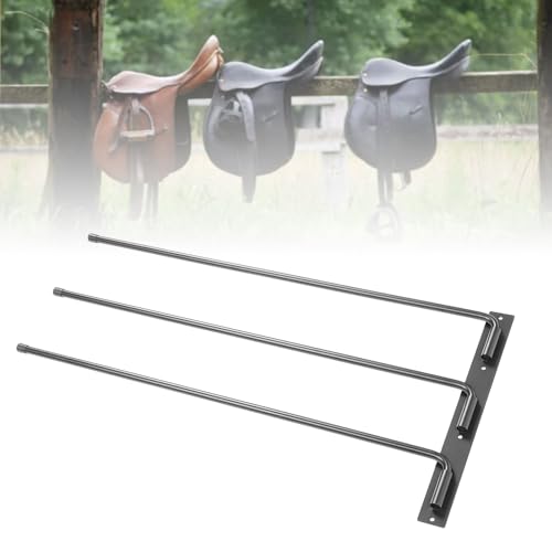 Qcwwy Sattel -Pad -Rack, Pferdedecke Halter 3 -Bar -Wandmontage Pferdes Sattelpolster und Deckenregale 180 Grad Swing Out Horse Deckenhalter für die Aufbewahrung des Pferdesausgangs von Qcwwy