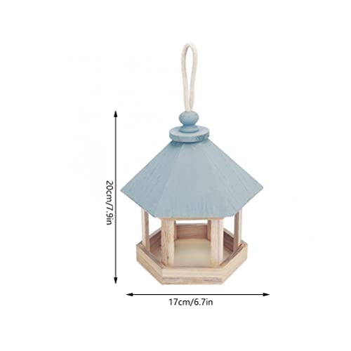 Qcwwy Vogelhäuschen, Hängende Futterstationen in Holzhausform, Sichere Futterhäuschen für Vögel Im Freien, Großes Fassungsvermögen und Wetterfeste Garten- und Hofdekoration (213) von Qcwwy
