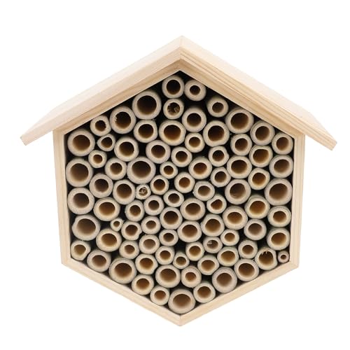 Sechseckiges Bienenhaus, Hängender Bienenkasten aus Holz, Bienennistplatz für den Außenbereich, Nützliches Bienenhaus aus Holz, Bienenhaus, Hotel für Bestäubende Bienen von Qcwwy