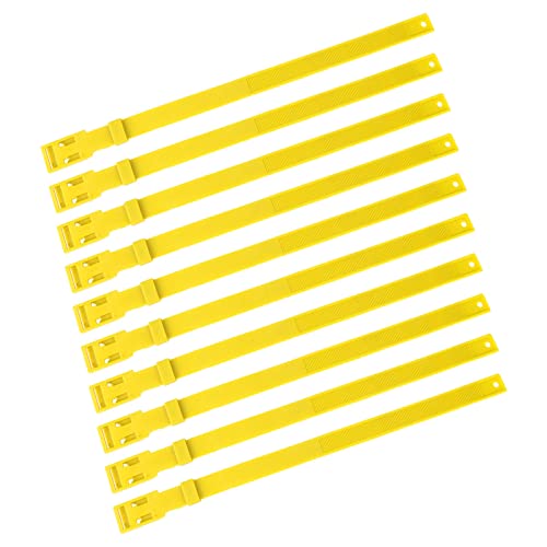 Ziegenhalsband PU, 10 Stück, Verstellbares Viehhalsband für Nutztierkühe, Zur Unterscheidung des Gesundheitszustands und Zur Stärkung der Isolationspflege (Yellow) von Qcwwy