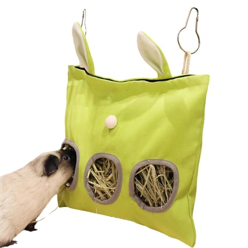 Qfdiwr Heu Futterbeutel - 30x35 cm Heu Beutel, Hängender Futtersack Kaninchen Futterbeutel, Kaninchen Heutasche, Meerschweinchen Heu Feeder Bag, Für Kaninchen/Meerschweinchen/Chinchilla von Qfdiwr