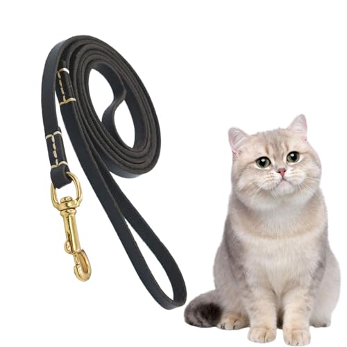 Qfdiwr Lederhundeleine - Hundeleine Fettleder Schleppleine, 1.5m, Premium Leder Hundeleine, Hundeleine Hundekette Spazier Traktionsseil, Hundeleine Aus Aus Obere Schicht Rindsleder von Qfdiwr