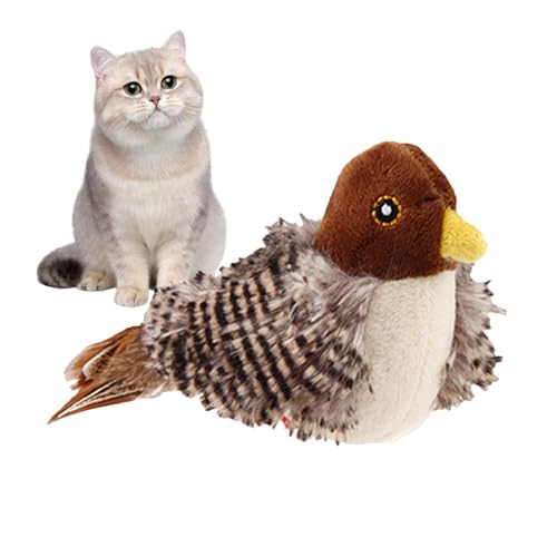 Qfdiwr Simulierter Zwitschernder Vogel, Sparrow Katzenspielzeug, Katzenspielzeug Vogel Flattern, Zwitschernder Vogel Katzenspielzeug, Vogelspielzeug Für Katzen, Spielzeug Für Hunde Und Katzen von Qfdiwr