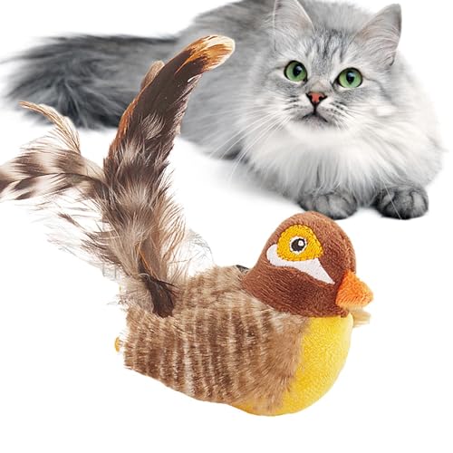 Qfdiwr Simulierter Zwitschernder Vogel, Sparrow Katzenspielzeug, Katzenspielzeug Vogel Flattern, Zwitschernder Vogel Katzenspielzeug, Vogelspielzeug Für Katzen, Spielzeug Für Hunde Und Katzen von Qfdiwr