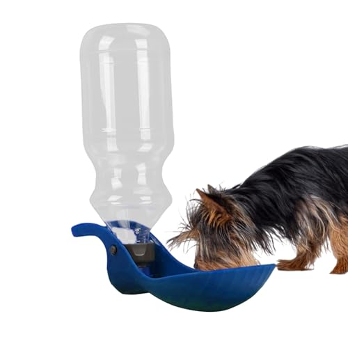 Qfdiwr Tragbare Hundewasserflasche, Reisewassernapf für Hunde - Tragbare Haustier-Wasserflasche mit faltbarer Trinkschale,450-ml-Hundewasserflasche, praktisch für Reisen, Spaziergänge, Wanderungen und von Qfdiwr