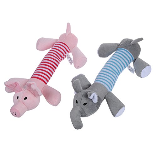 Qhpnunhq 2 Haustier Hund Welpen Kauen Quietsche Squeaky Pluesch Schwein Spielzeug von Qhpnunhq