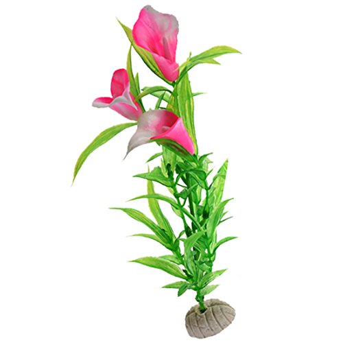 Qhpnunhq Calla Lilie Dekoration für Aquarien, 5 Stück, Rosa, aus Kunststoff, Fischtank von Qhpnunhq