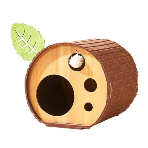 Cat Cave and Scratchboard Bed | Decorative Tree Hole Cat Condo With Climbing Stand for Multi-cat Playhouse | Indoor Cat Hideaway With Scratch Board, Decorative Cat Tree House for Kittens von Qhvynpo