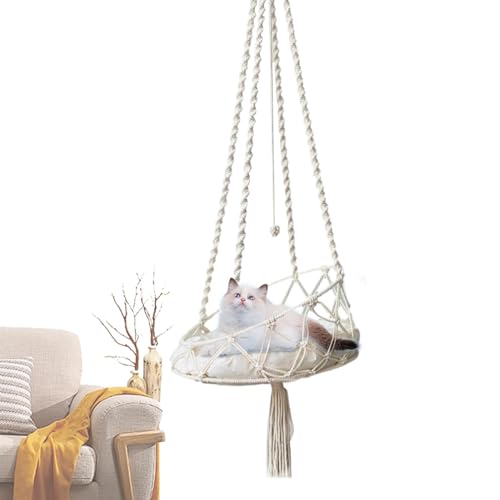 Cat Hammock Bed, Boho Swing Bed Hammock, Indoor Cat Hammock, Pet Cat Beddings, Comfortable Cat Bed, Removable Cushion Cat Bed, Balcony Cat Hammock, Study Room Cat Bed, Living Room Cat Hammock von Qhvynpo