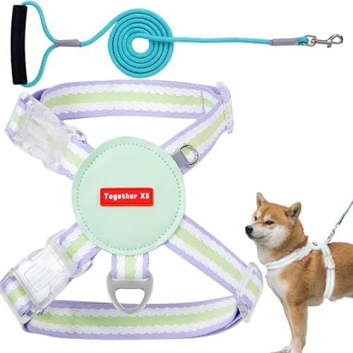 Dog Harness | Adjustable Dog Harness | Breathable Dog Harness, Dog Harness With Traction Rope, Pet Lead Combo, Comfortable Dog Harness, Lightweight Vest Harness, Traction Rope Harness for Dogs von Qhvynpo